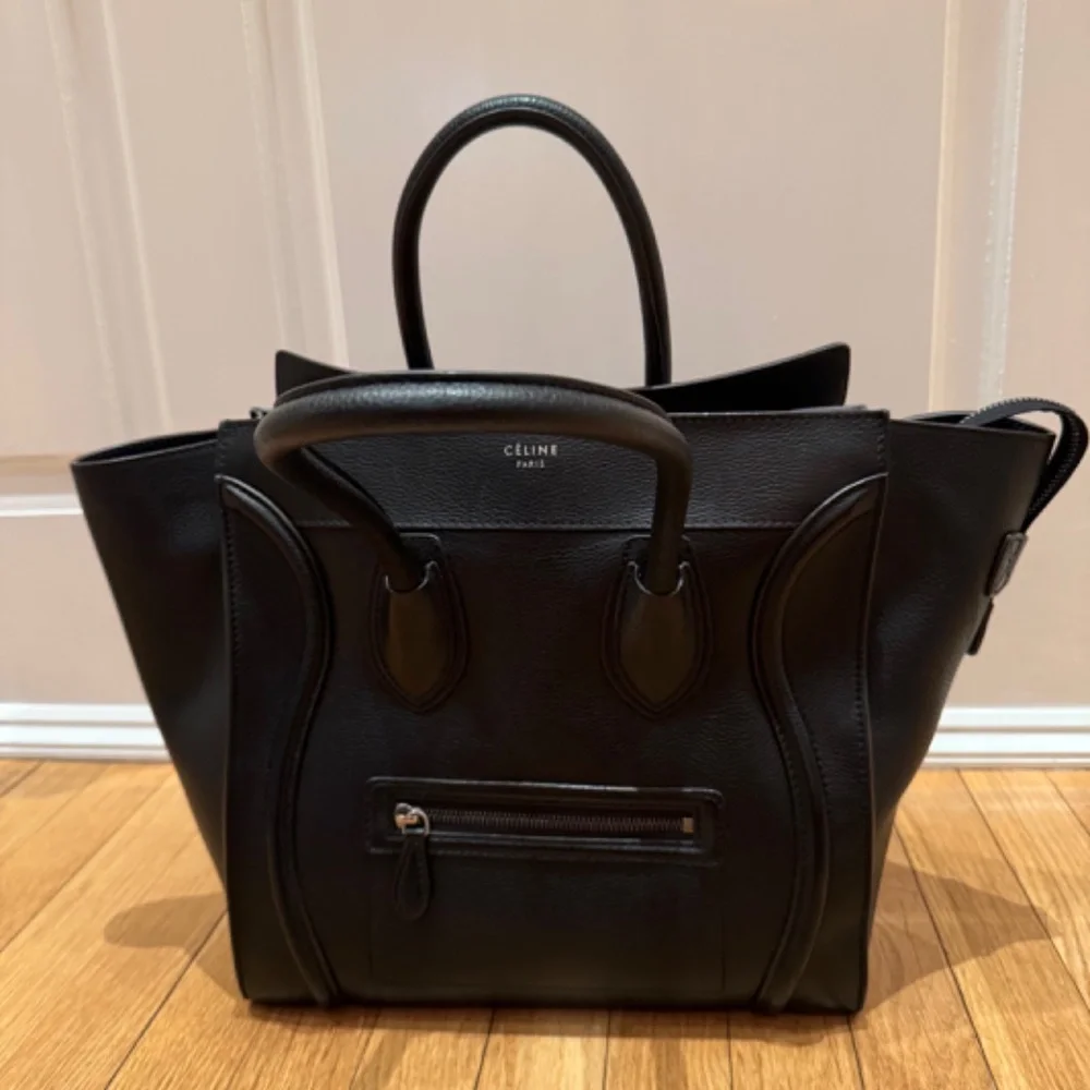 CELINE MINI LUGGAGE BAG - Drummed Calfskin Leather - Black - Picture 2 of 16